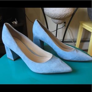 Marc Fisher Sz 9 light blue suede block heels